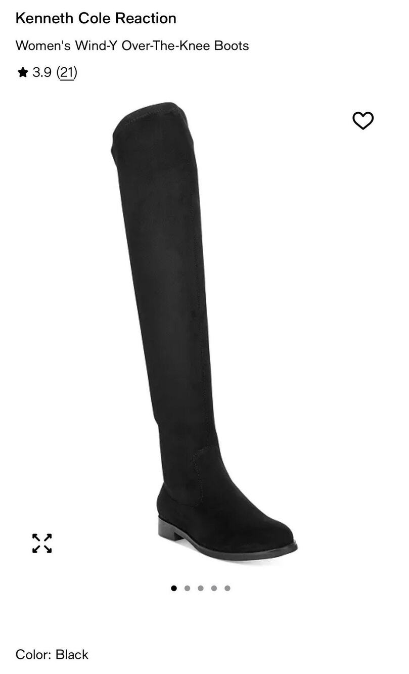 Kenneth Cole Reaction Boots Women's Size 8 Black Wind-Y Over The Knee Sock
